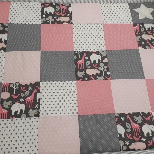 Crab blanket, crawl blanket with name, baby blanket, patchwork