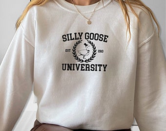 Embroidered Silly Goose Sweatshirt/Hoodie/Tshirt, Silly Goose Shirt