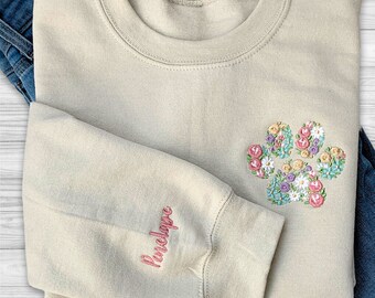 Embroidered Dog Sweatshirt for Dog Mom Gift Cat sweatshirt/Shirt/Hoodie, Cat Mom Gift Pet Name Custom Dog Mama Gift Personalized Dog Gift