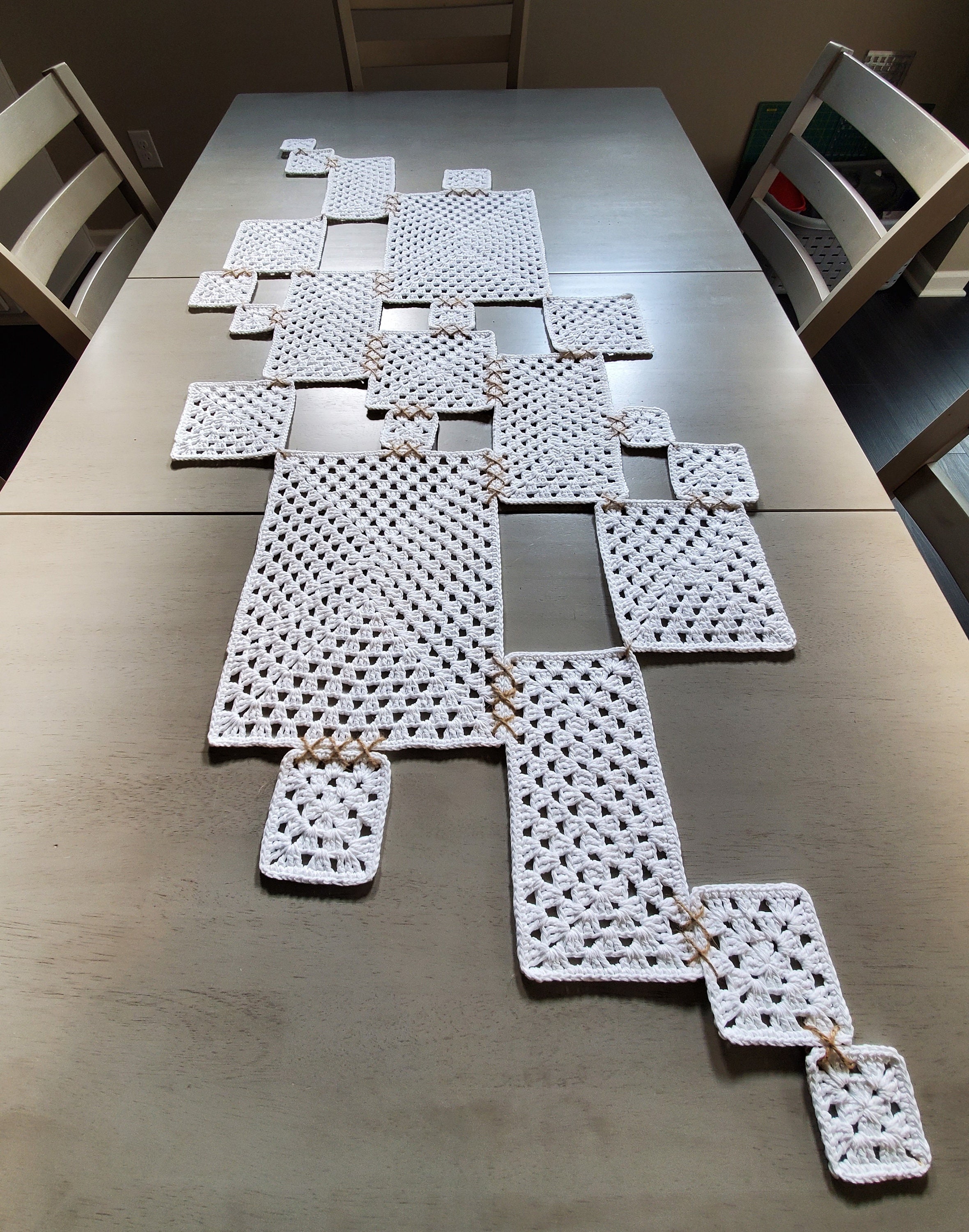 Granny Square Table Runner CROCHET PATTERN | Etsy