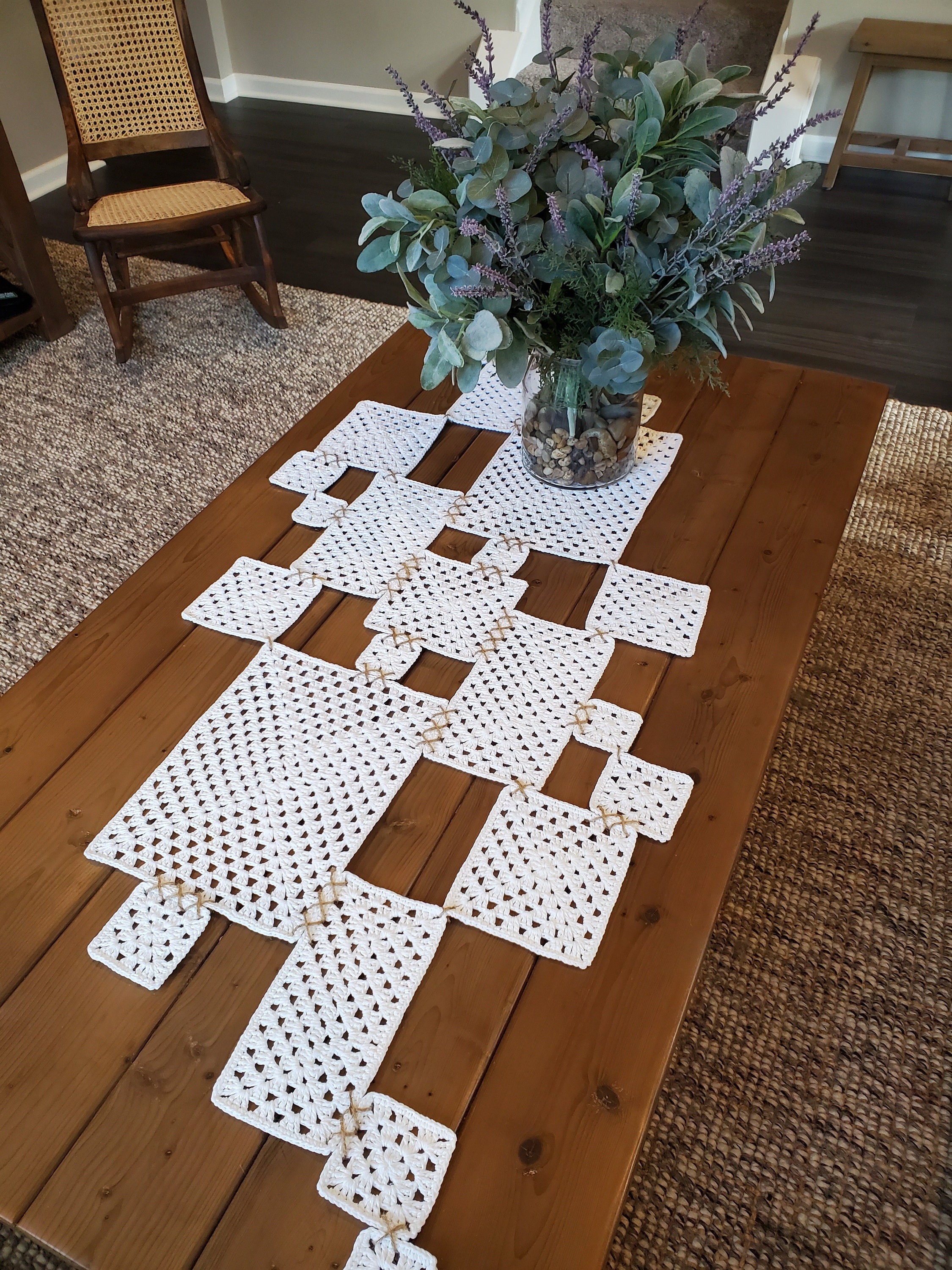 Granny Square Table Runner CROCHET PATTERN | Etsy