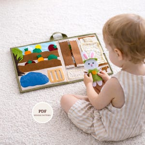 Felt Quiet Book Pattern PDF, Bunny's Farm Activity Book Sewing Guide