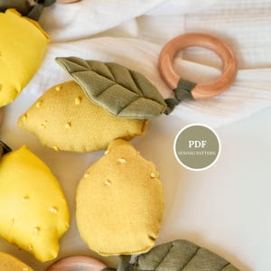 Lemon Baby Rattle Teether Sewing Pattern – PDF Pattern for Teether & Sensory Toy,Toddler sewing pattern, Handmade Nursery Toy