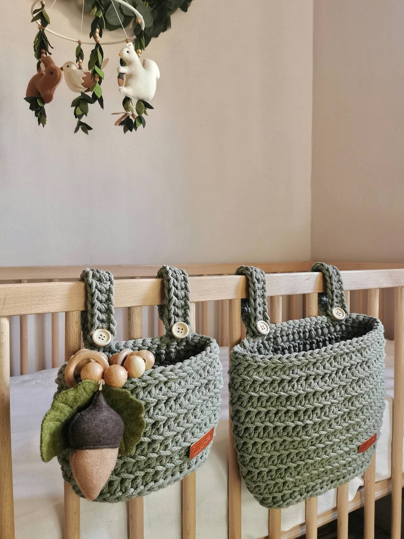 Crib Organizer Crib Hanging Basket for Baby crib Hanging Etsy