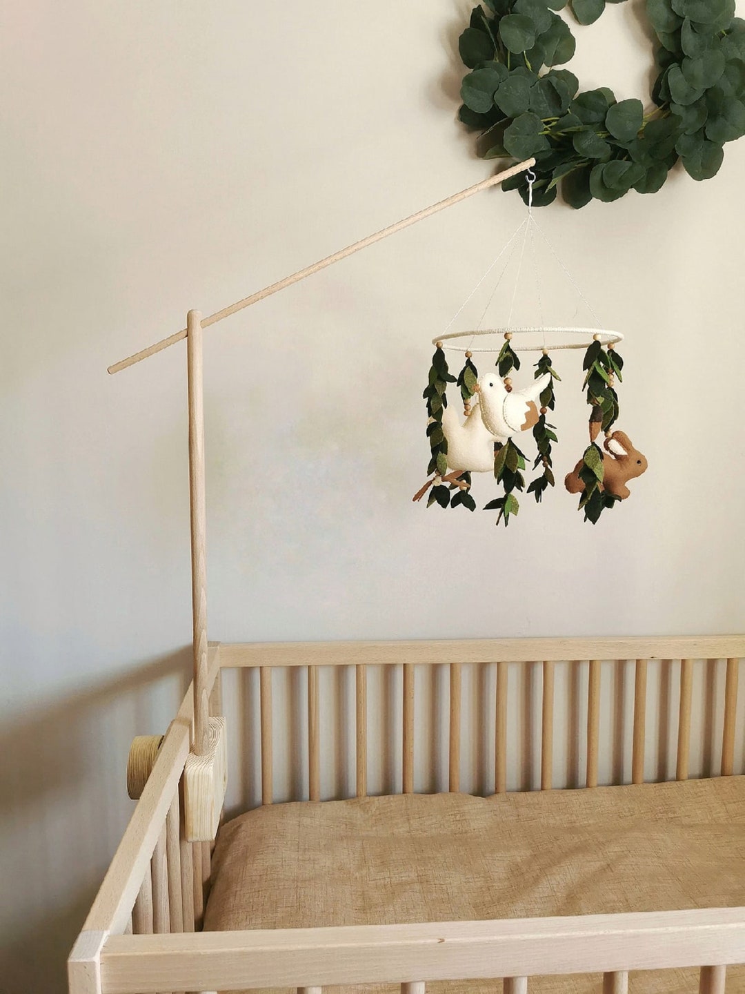 Wooden Crib Mobile Hanger wooden Hanger for Crib Mobile Cot Etsy