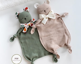 Patron de couture pour douillette ours en peluche - Baby Lovey (Patron PDF)