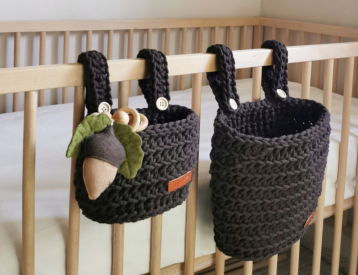 Crib Organizer, Crib Hanging Basket for Baby ,crib Hanging Storage