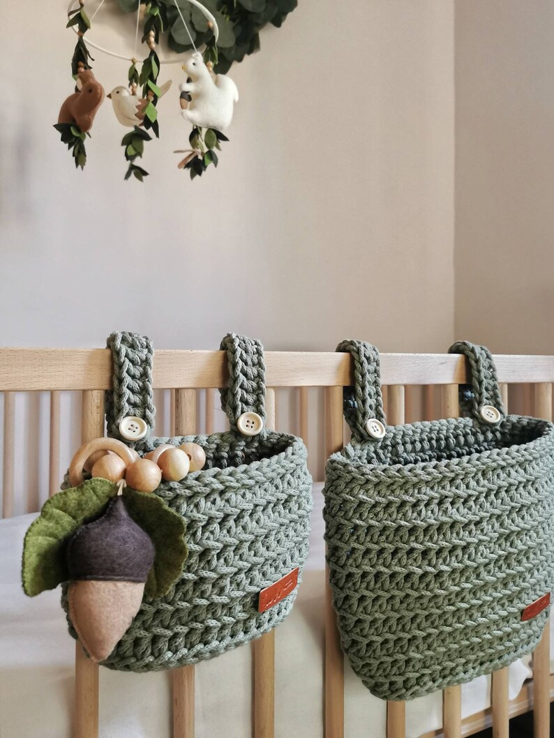 Crib Organizer Crib Hanging Basket for Baby crib Hanging Etsy