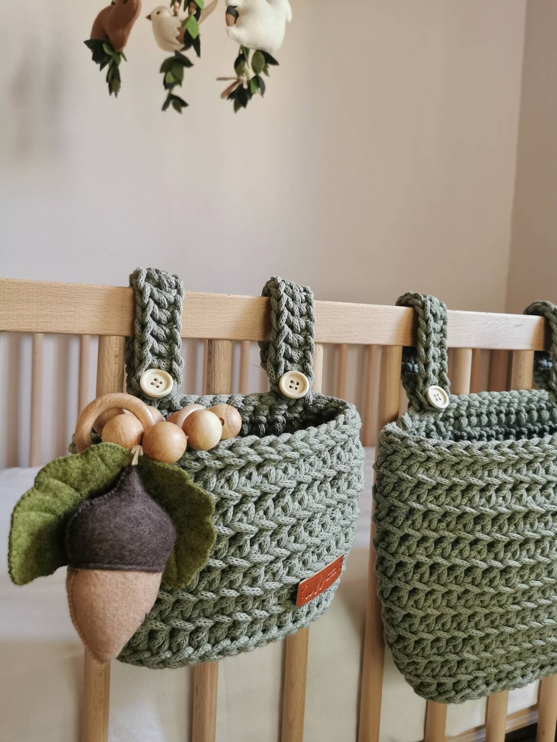 Crib Organizer Crib Hanging Basket for Baby crib Hanging Etsy