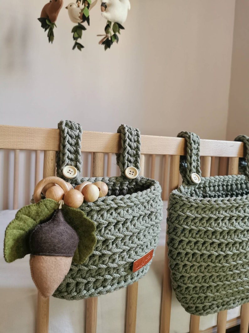 Crib Organizer Crib Hanging Basket for Baby crib Hanging Etsy