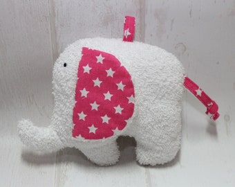 Kuscheltier  Elefant  weiß/pink *Quietscherl*