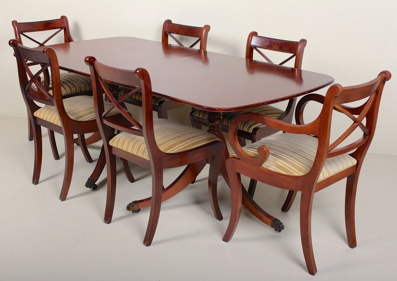 Antique Vintage Dining Table And 6 Chairs Fine Quality Gany