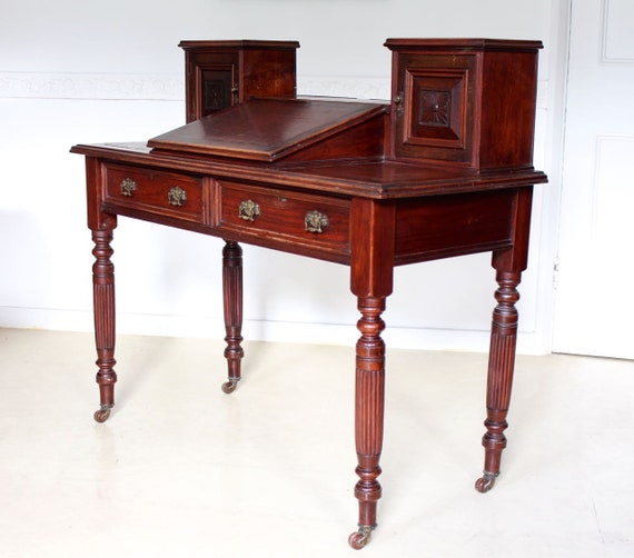 Antique Victorian Desk Writing Table Clerks Desk Mahogany Etsy