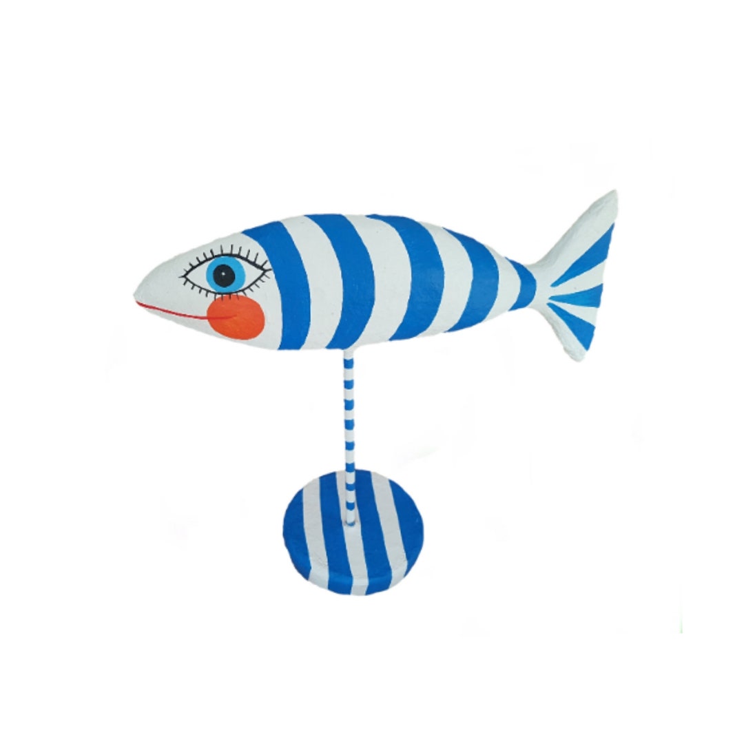 Fish, Approx. 20 Cm High, Papier-mâché, Fish Sculpture in Maritime ...