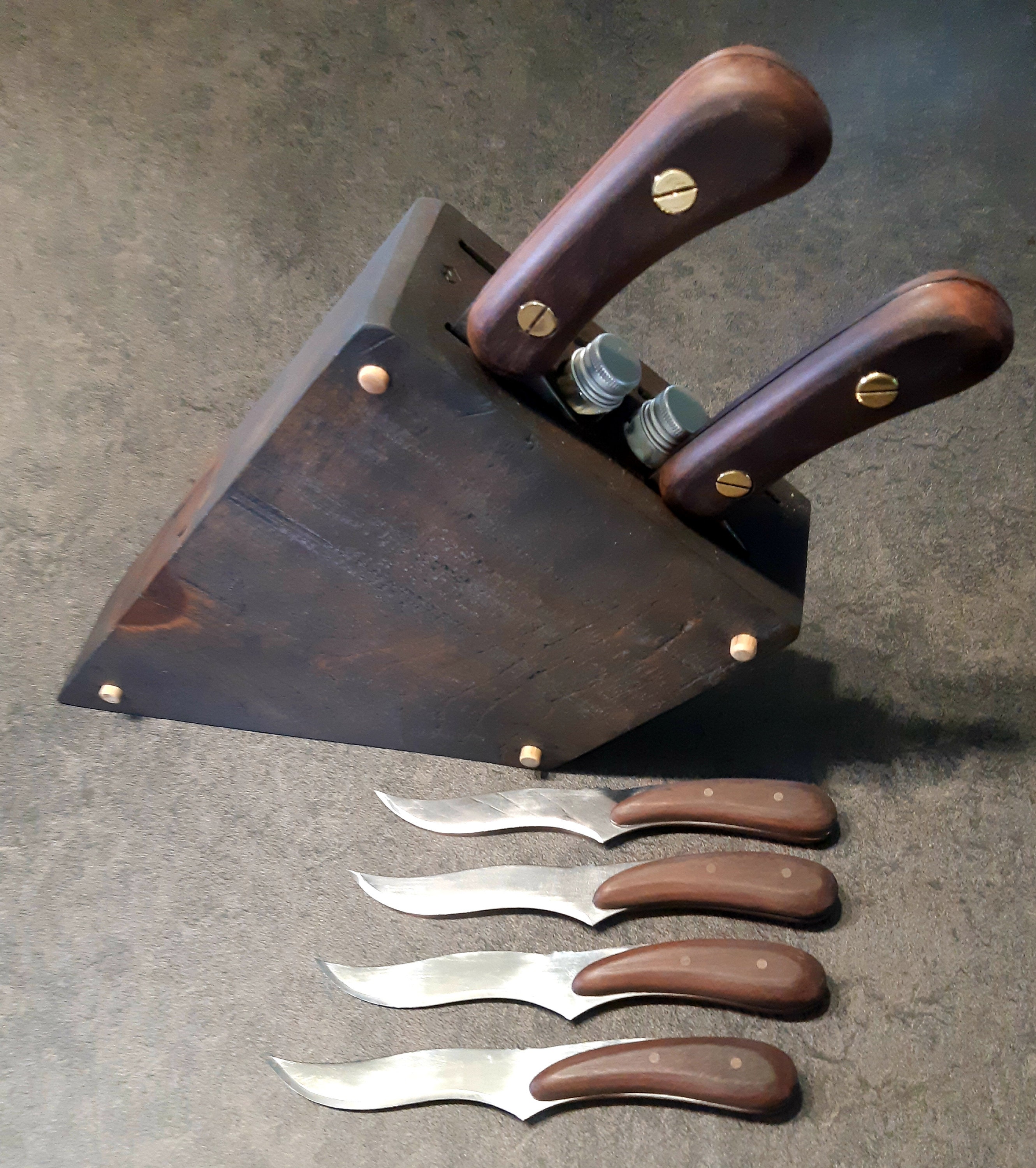 Set of kitchen knives in carbon steel Etsy