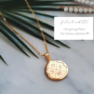 Personalisierte Familienkette mit 4 Initialien aus Edelstahl • Wasserfest • Valentinstagsgeschenk • Mama • Namenskette mit Gravur