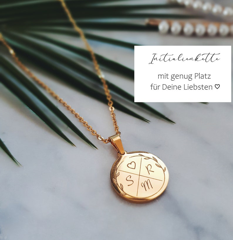 Personalized family necklace with initials Mother's Day Gift for mom Necklace with pendant Name necklace Necklace with engraving image 1