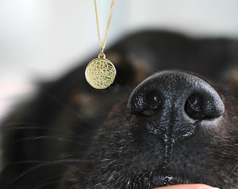 Dog nose print necklace made of 925 silver, pet keepsake jewelry, personalized dog memento, gift for dog moms