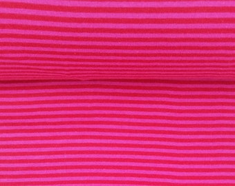Bündchen Stoff, (10,20 Euro/m) gestreift, pink/rot, dehnbar, hochwertige Schlauchware, Breite 35/70 cm, Öko-Tex Standard 100