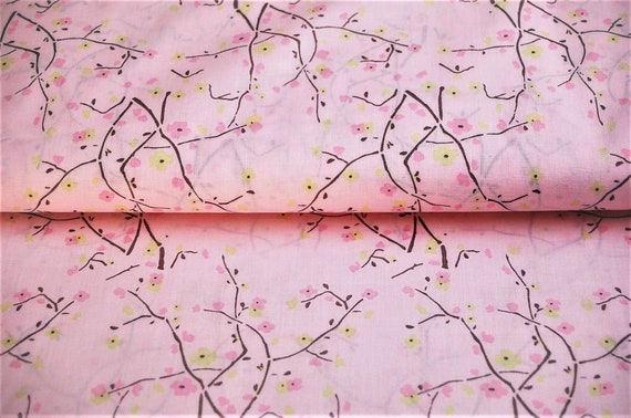 Baumwollbatist (9,00 Euro/m), Polly, leichter, Baumwollstoff mit japanischen Kirschblüten, pastell rosè