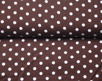 Baumwollstoff (7,20 Euro/m), Popeline, dunkelbraun, weiße Punkte, Polka Dots, Patchwork Stoff