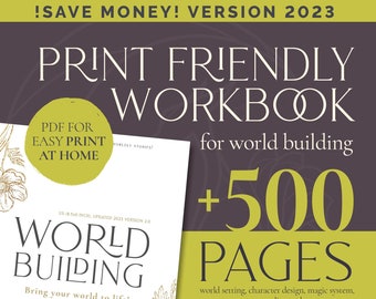 Fantasy world building print friendly worksheets (PDF) - novel planner/workbook - novel planner - novel journal - novel planning template