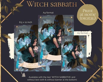 Book of shadows printable (PDF) Witch sabbath - grimoire dashboard - witchy printable - witchy wall decor - grimoire divider