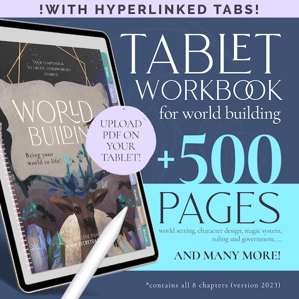 Fantasy world building goodnotes (tablet use) PDF - novel planner goodnotes - novel planner journal - goodnotes planner -writing planner pdf