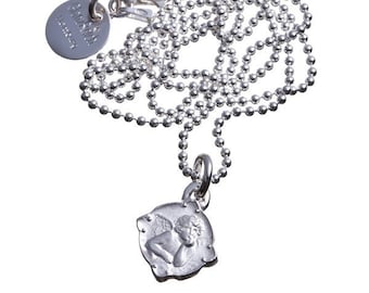 Guardian angel with engraving on ball chain, 925 silver, cupid, angel, angel,