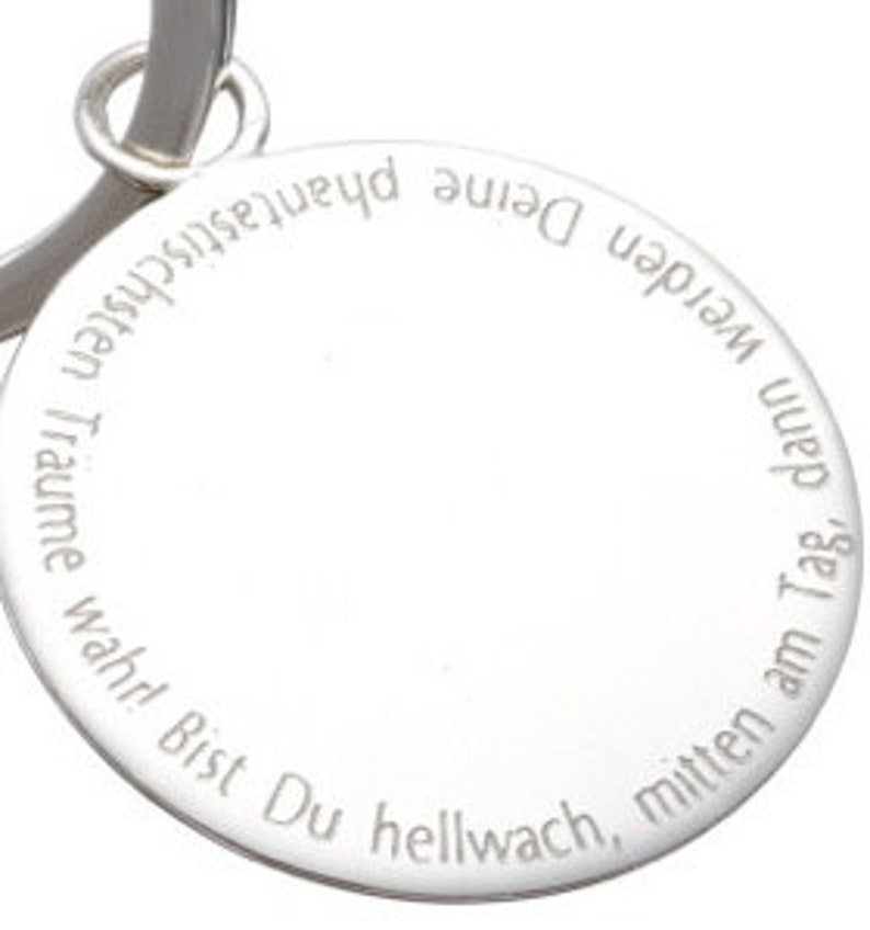 Gravurplatte, 33mm an 90cm Erbsperlkette, 925 Silber, Namensplakette, Silberanhänger mit Gravur, Familienkette, ID Kette, Gravuranhänger , Bild 3