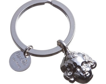 Schlüsselanhänger mit Schutzengel 925 Silber mit Gravur, Putte mit Schlüsselring, silberner Schlüsselring mit Gravur,