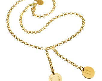 gold-plated Y-silver chain with 2 engraving plates