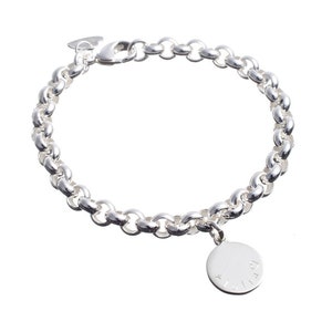 Silver bracelet with 1 name plate, bracelet with engraving, ID bracelet, charm bracelet, 925 silver, individual engraving, engraved, name engraving