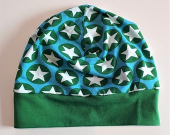 Beanie hat stars green size 50