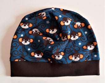 Beanie Mütze Monkey petrol/braun Gr.50