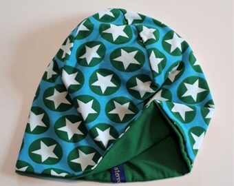 Baggy Beanie Gr.50 Stars green turquoise