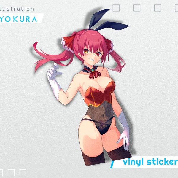 Hololive JP VTuber Houshou Marine Bunnygirl 6" Vinyl Kuss Cut Sticker Aufkleber