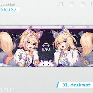 Hololive English Advent VTuber Fuwamoco XL Deskmat Playmat