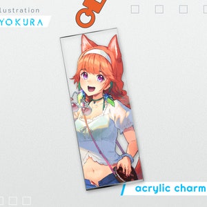 Hololive English HoloMyth VTuber Takanashi Kiara 3&quot; Double-Sided Clear Keychain Charm