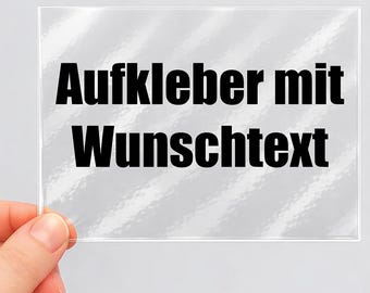 Personalized sticker - custom text for sticking on smooth surfaces in many sizes