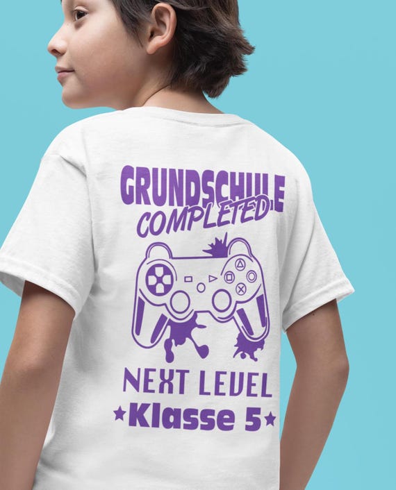 Bügelbild Abschluss Grundschule Schule Schild Flex Folie dunkle u. helle Stoffe Next Level 5. Klasse Personalisierung möglich