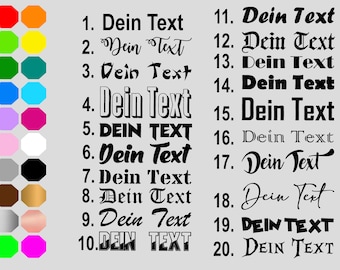 Wunschtext Bügelbild Name eigener Text ABC Flexfolie dunkle u. helle Stoffe