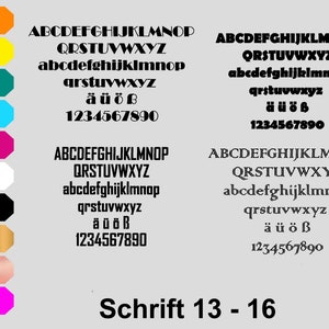 Wunschtext Bügelbild Name eigener Text ABC Flexfolie dunkle u. helle Stoffe Bild 6