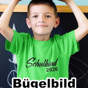 Schulkind 2026 Bügelbild – Grundschule Schule - DIY Aufbügler für Einschulung Personalisiert