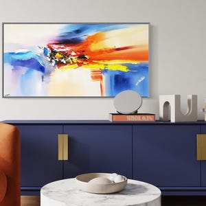 ABSTRACT PAINTING 100% handmade, painting on canvas with wooden frame, ready to hang, modern, colorful, contemporary design