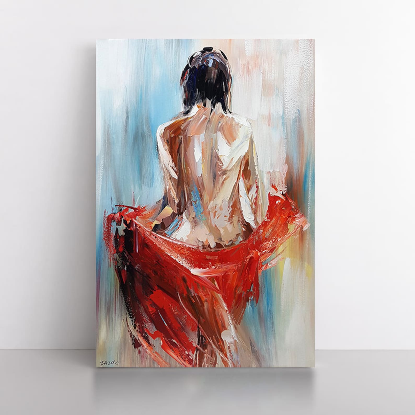 PEINTURE ORIGINALE tableau peinture portrait femme dos nu Etsy