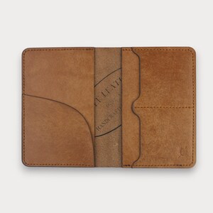 Leather Passport Holder – Handmade Travel Wallet – Card & Ticket Organizer – Personalized Gift – Blend