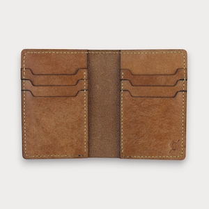 Personalized Vertical Leather Wallet – Handmade – 6 Card Slots – Slim and Stylish Gift for Men – Vibe