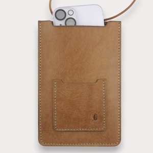 Leather Phone Bag, Crossbody Phone Holder, Personalized Bag, Minimalist – Brewed