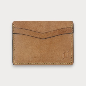 Slim Leather Card Holder – Handmade Minimalist Wallet – 4 Slots – Custom Gift for Him – Sip